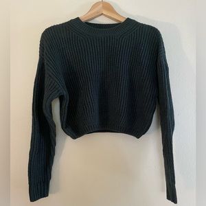 Elodie Cropped Green Sweater